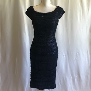 Navy Sequin & Tulle Ralph Lauren Cocktail Dress